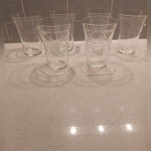 Pepsi Cola Set of 6 Vintage Etched 4.75" Soda Fountain Drinking Glasses